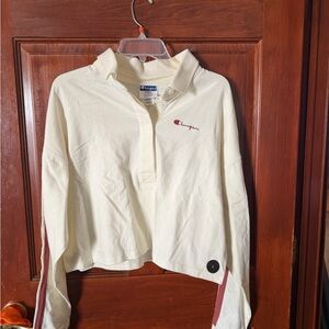 Champion Women's Cream and Red Polo Jacket